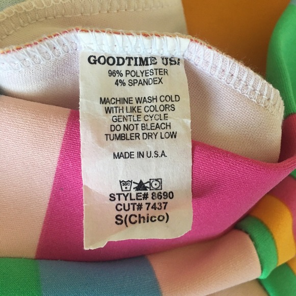 Touchdolls Two Piece Crop Top Bell Bottom Pants Set Size 2 XS Stripe Stretch - Picture 13 of 16